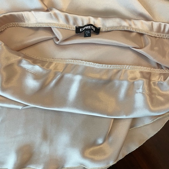 EUC Express y2k Satin Low Ride Midi Skirt sz L - Picture 6 of 9